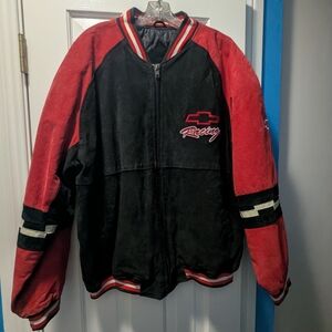 Essex NASCAR Suede Leather Jacket Chevrolet Racing Men’s Size L 🏎️